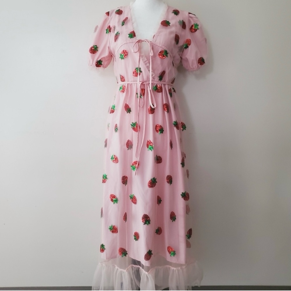 Strawberry tulle dress
